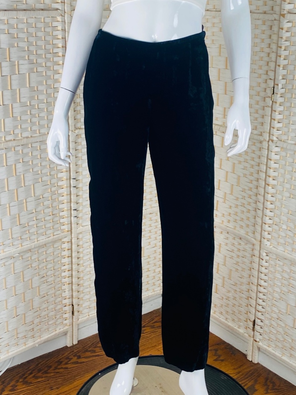 ARMANI COLLEZIONI Womens Black Silk Velvet Pants, 6.